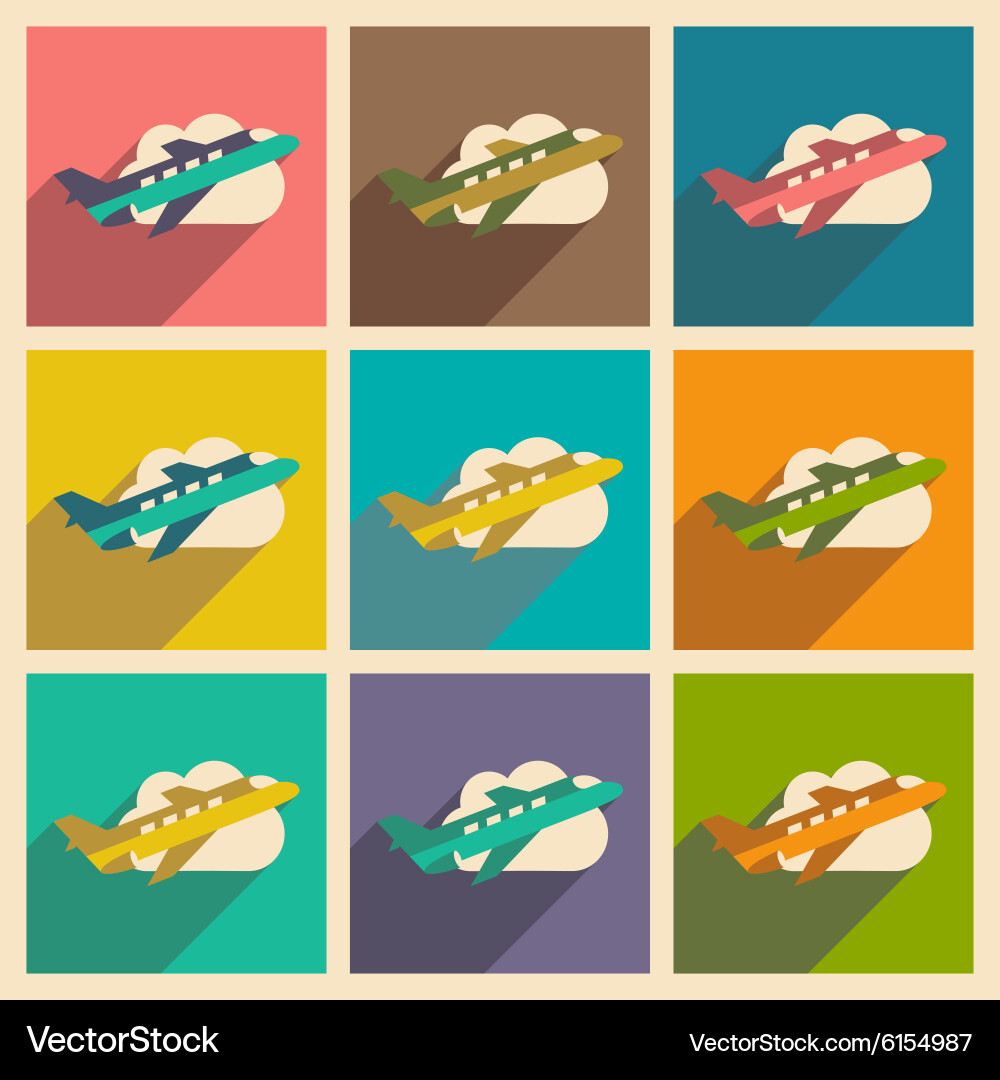 Flat with shadow concept and mobile application vector image