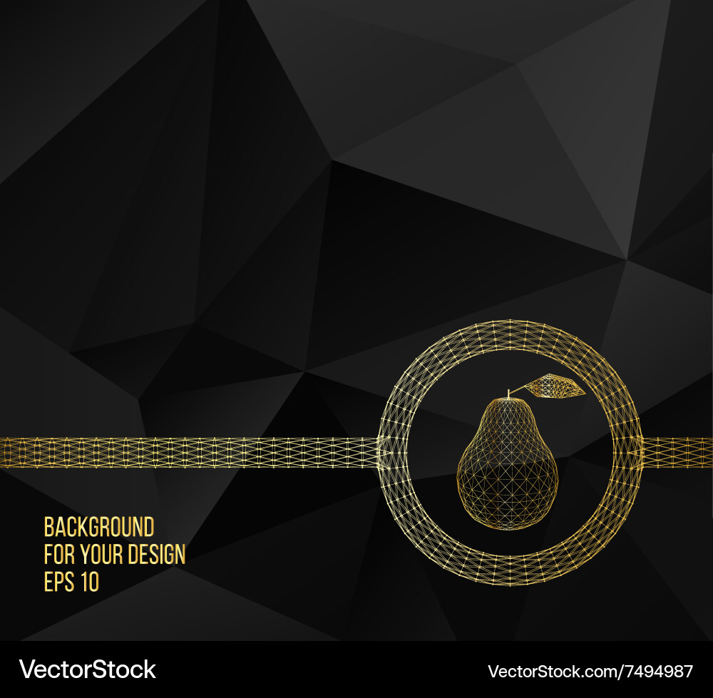Golden Pear Abstract Background Vector Image
