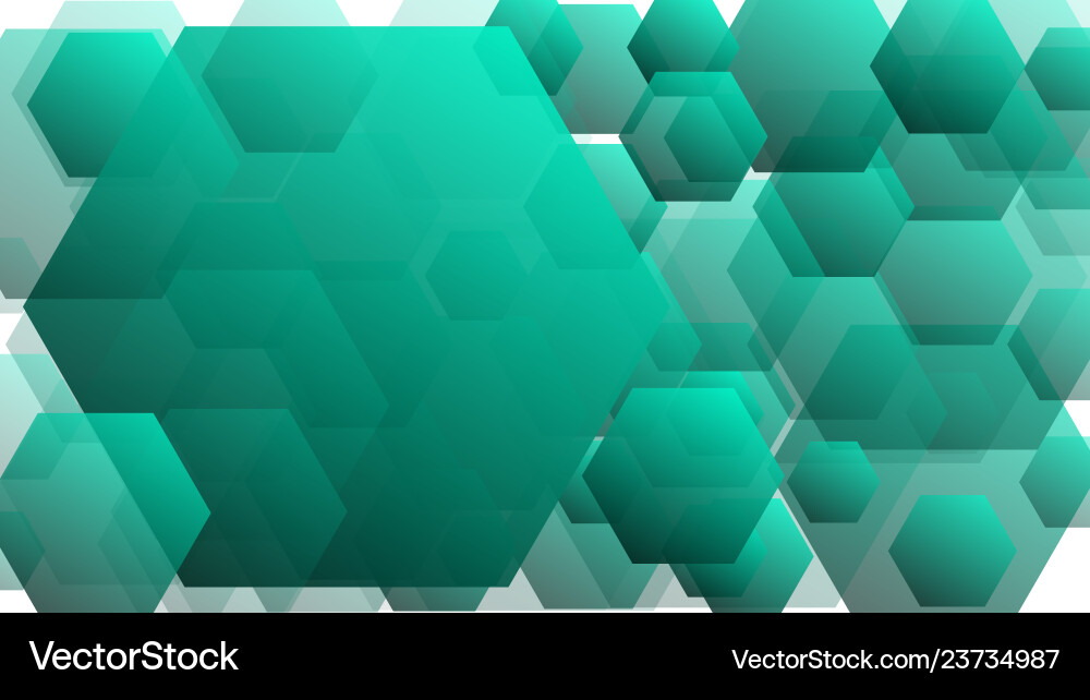 Green hexagonal artistic backdrop conception Vector Image