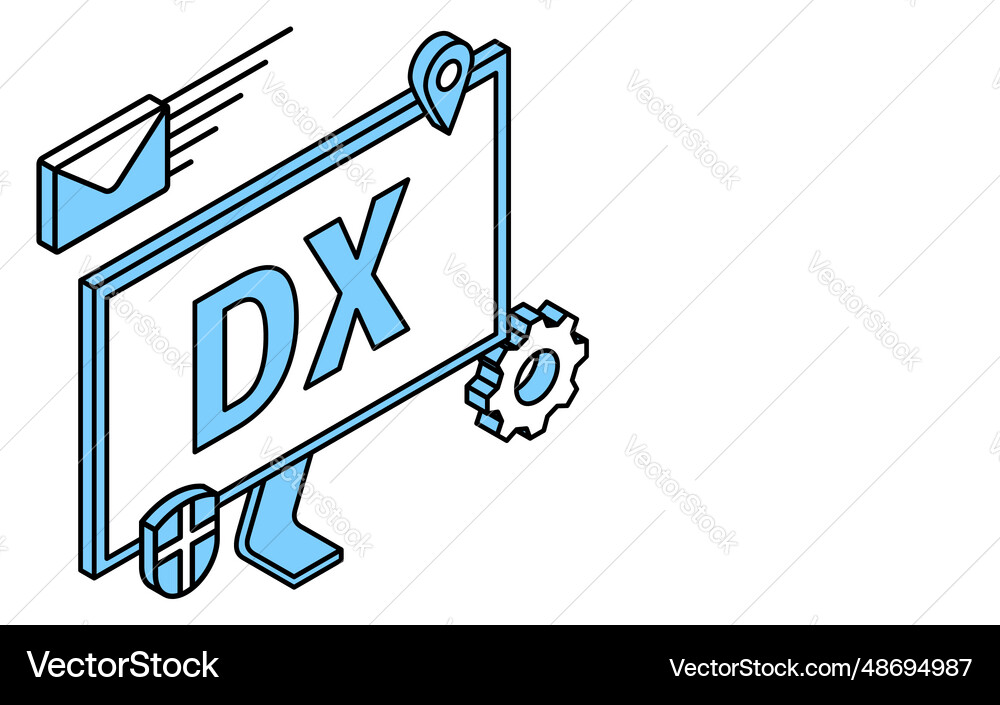 It dx image simple computer monitor and icon Vector Image