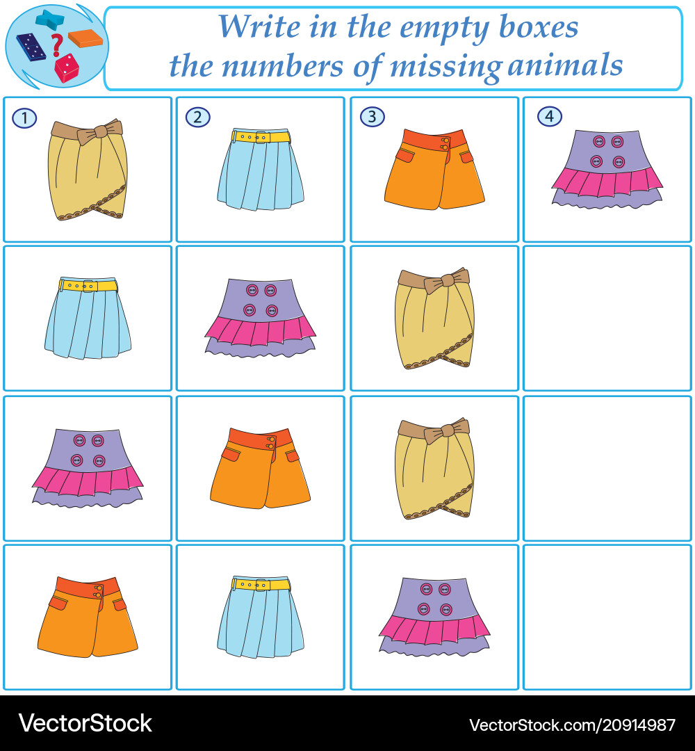 Logical taskfind what images are missing Vector Image