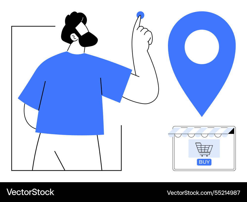 Man interacting with digital elements representing Man interacting with digital elements representing vector image