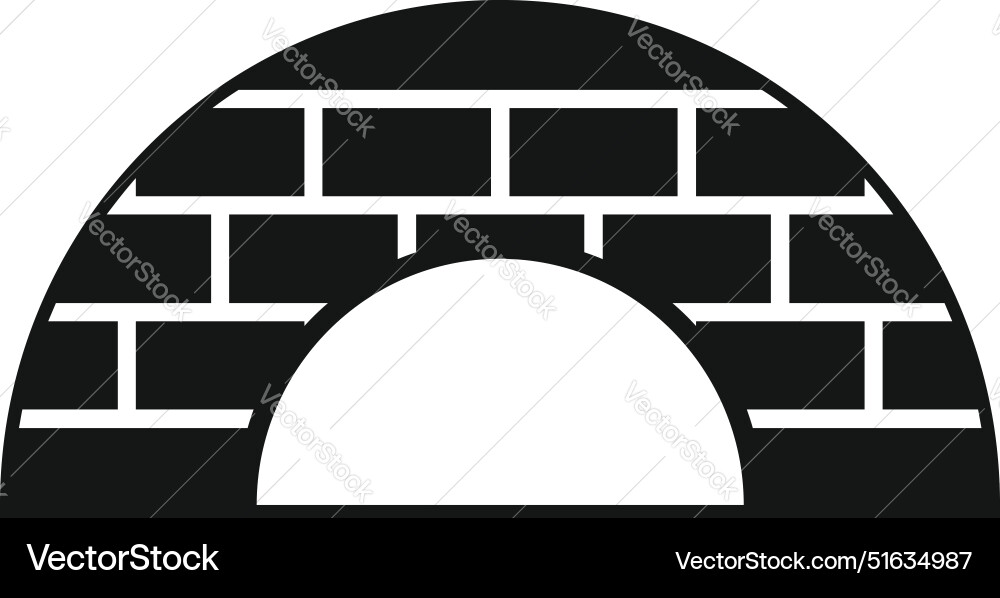 Semicircular arch bridge structure connecting Vector Image