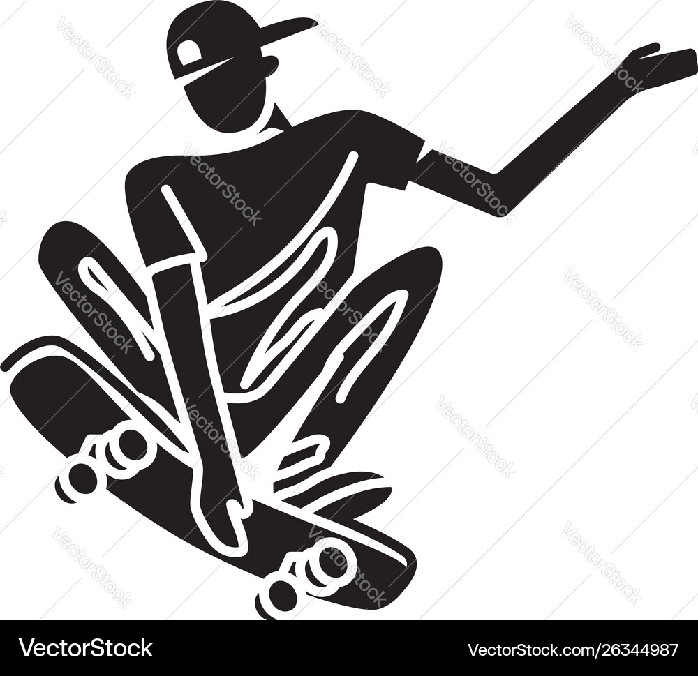 Skater trick hello icon simple style vector image