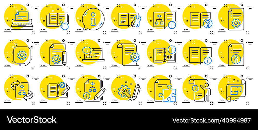 Technical documentation line icons set Technical documentation line icons set Vector Image
