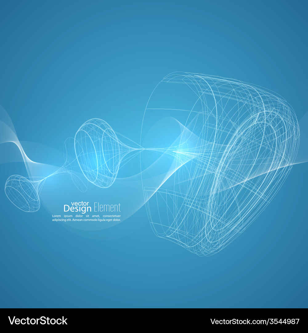Techno abstract background with soft lines vector image