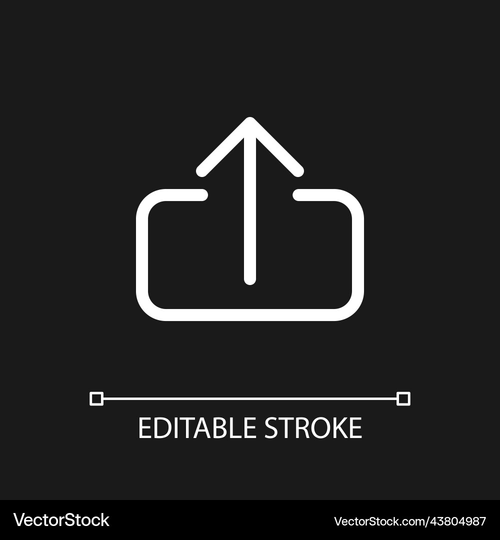 Upload Datei Icon - Weiß linear Vektorbild