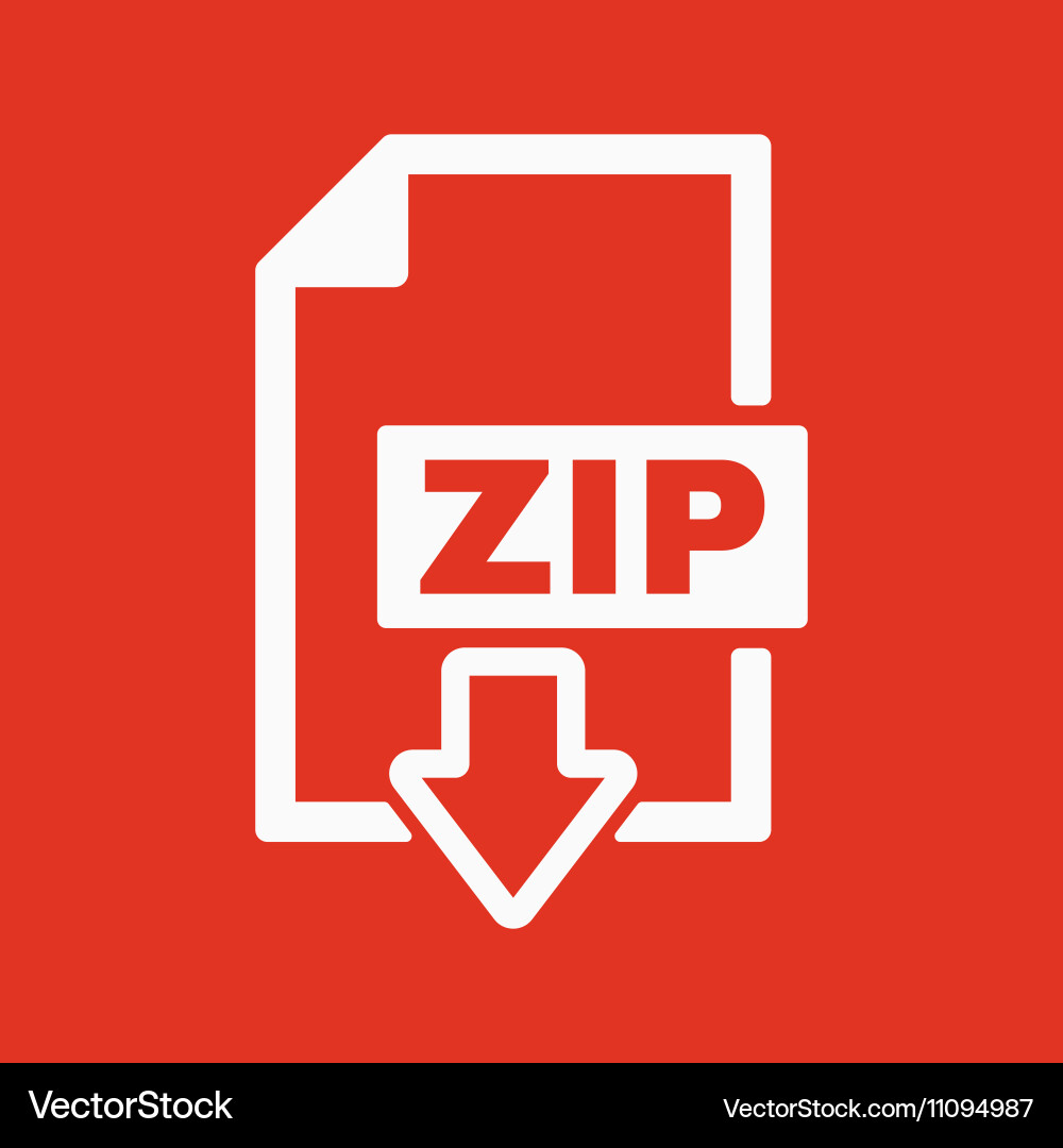 Zip file icon archive and compressed symbol vector image