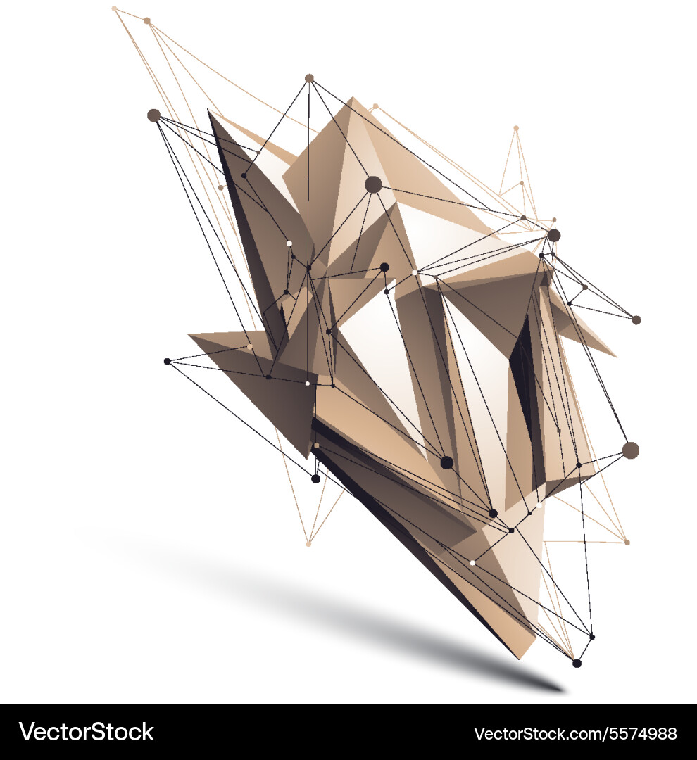 Abstract deformed asymmetric object with lines vector image