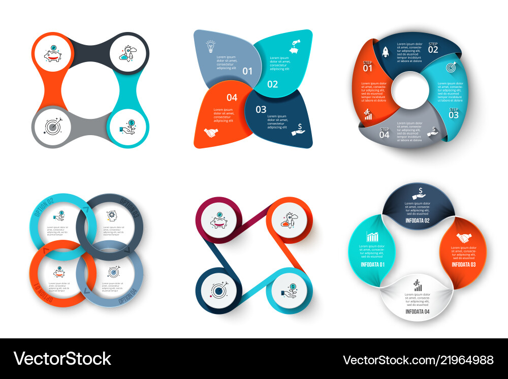 Abstract flat elements of cycle diagram with steps Abstract flat elements of cycle diagram with steps vector image