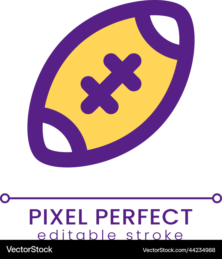 American football pixel perfect rgb color ui icon Vector Image