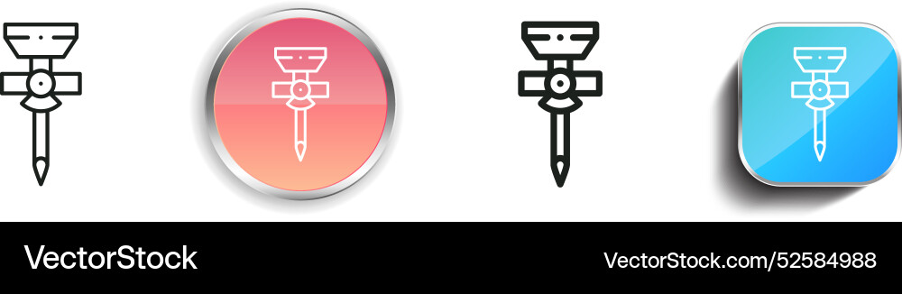 Catheter icon thin linear regular and button Catheter icon thin linear regular and button vector image