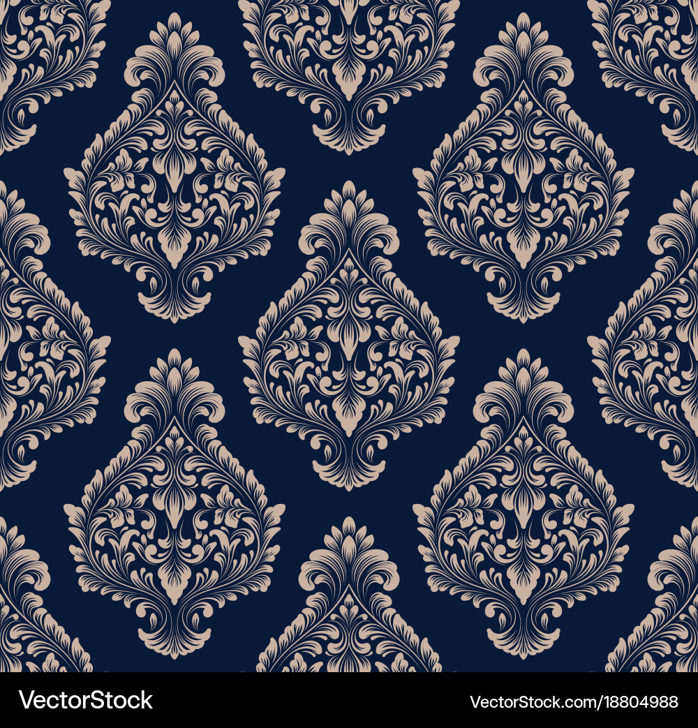 Damask seamless pattern background vector image