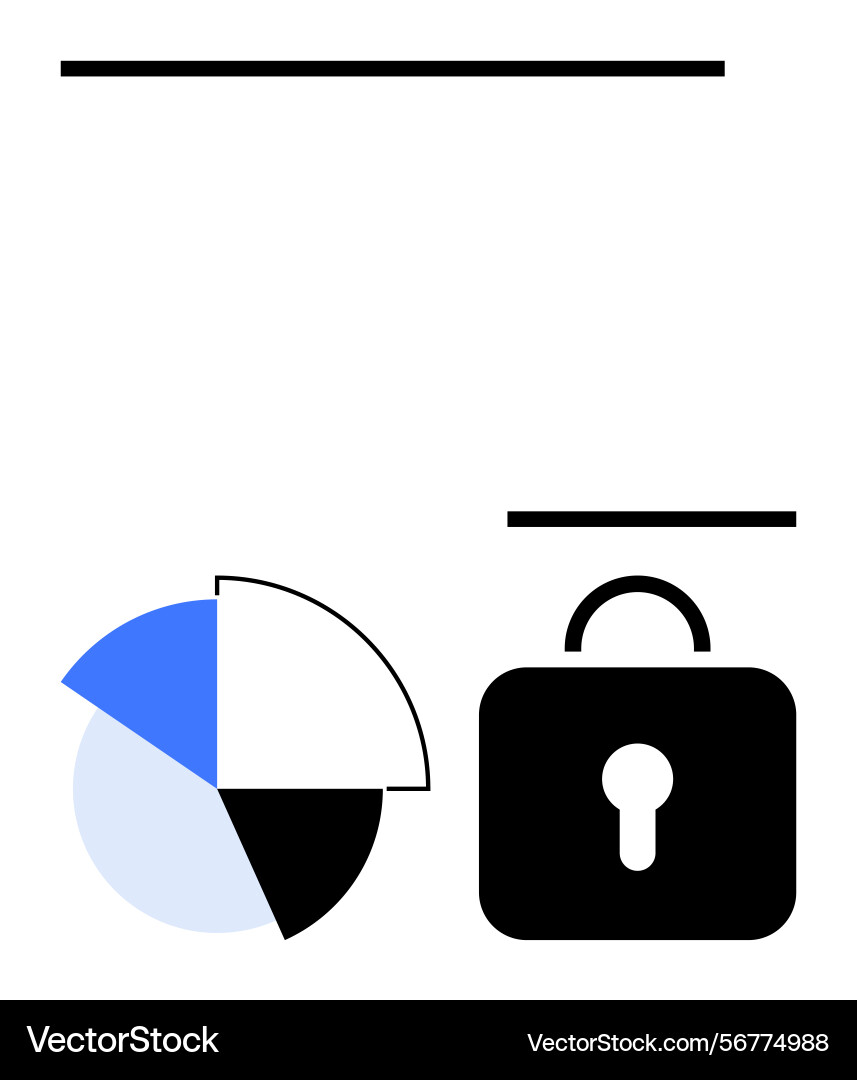 Data privacy and security represented by pie chart Data privacy and security represented by pie chart vector image