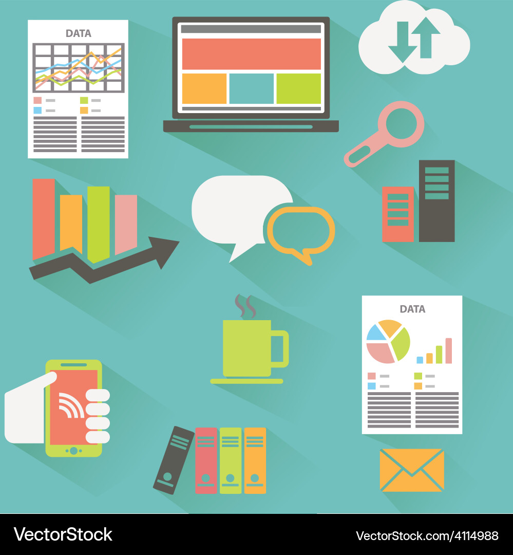 Data Visualization Dashboard vector image