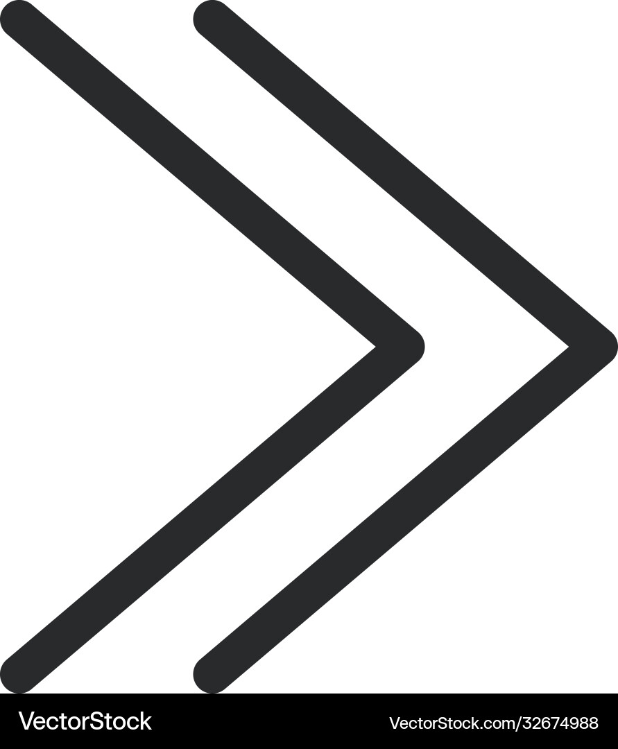 Double right arrows direction forward button Vector Image