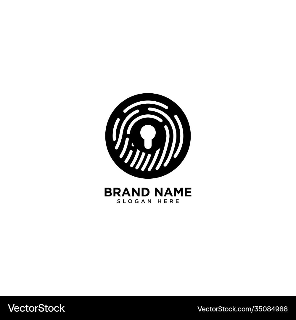 Fingerprint loop icon with lock design Fingerprint loop icon with lock design vector image
