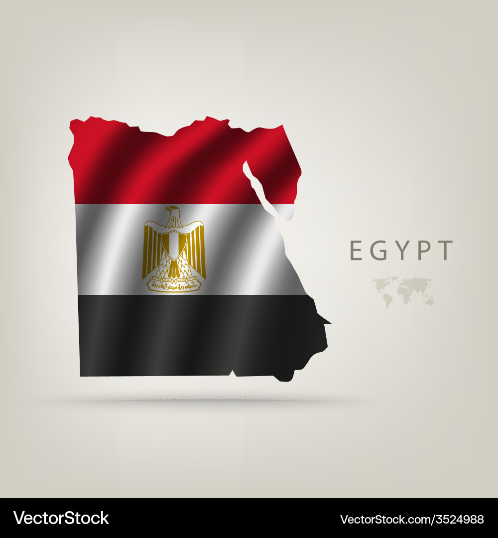 Flagge von Ägypten als Land Lizenzfreies Vektorbild