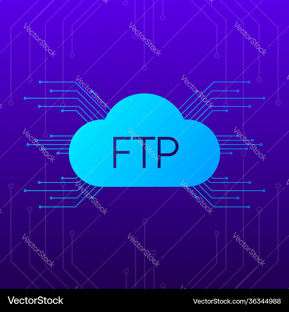 Ftp server transfer files blue gradient objects Ftp server transfer files blue gradient objects vector image