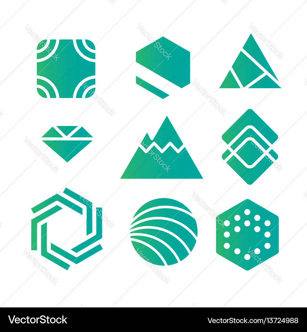Geometric abstract contour shapes with different Geometric abstract contour shapes with different vector image