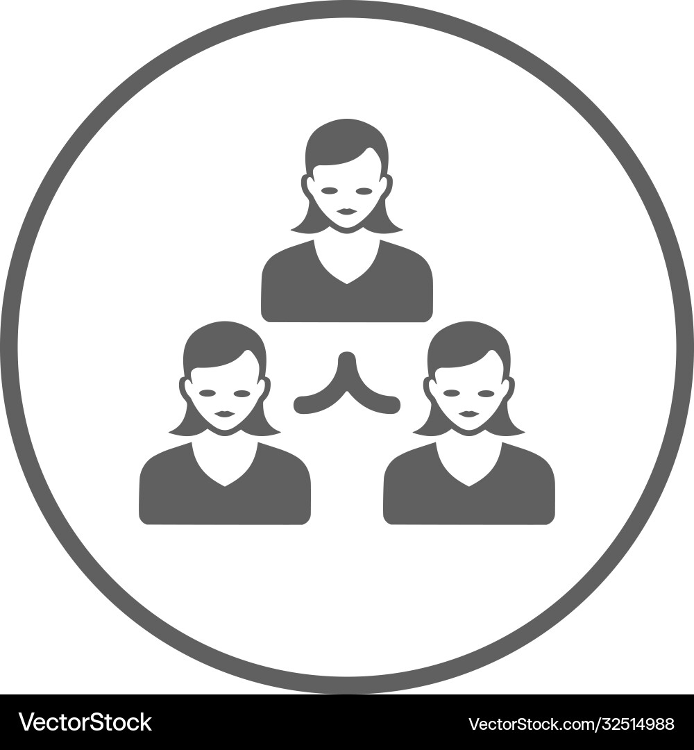 Hierarchy employee structure gray icon Vector Image