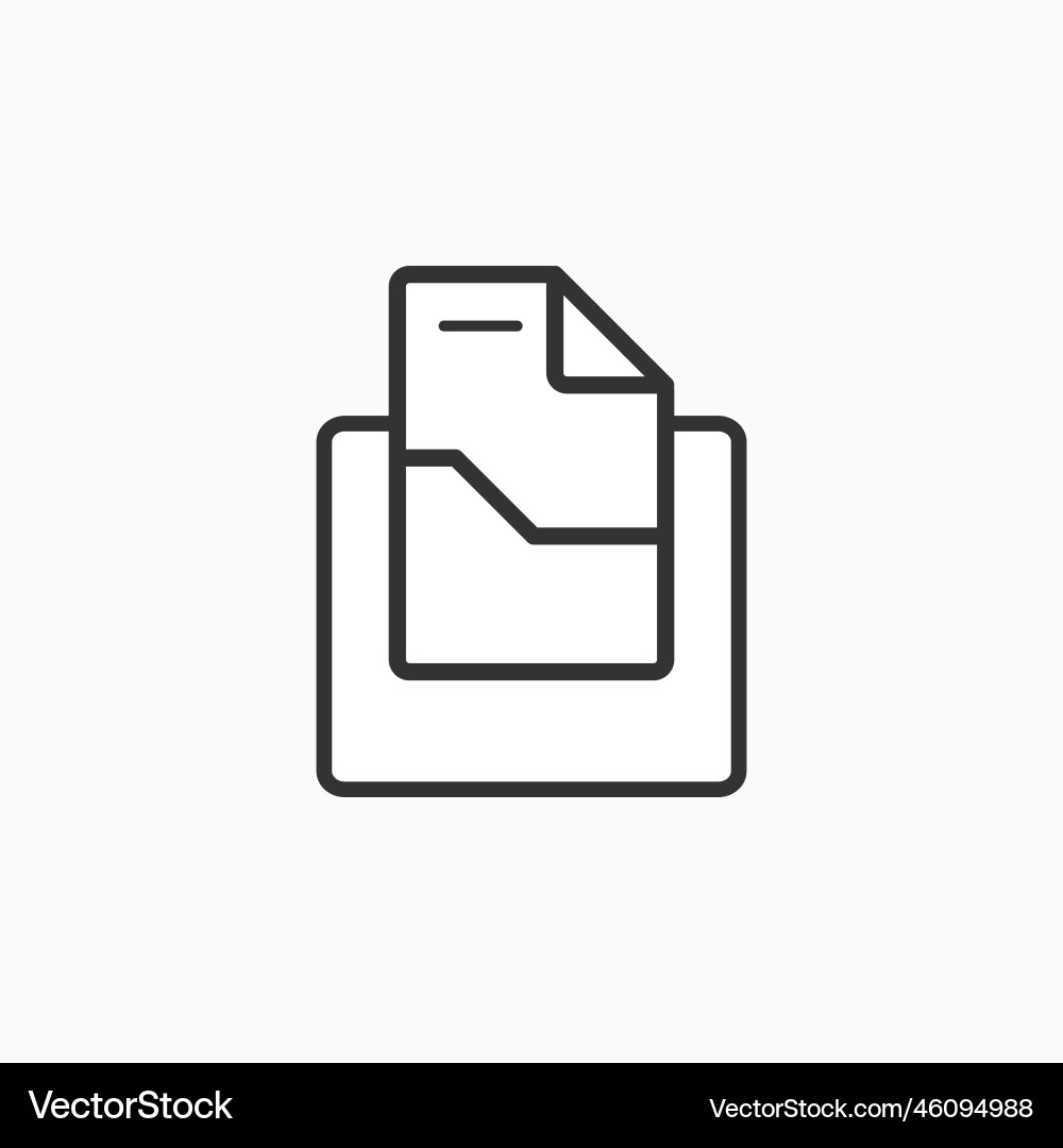Icon archive document map in a thin line Vector Image