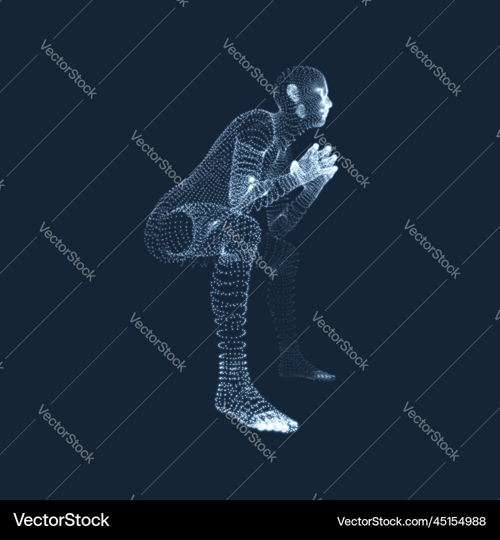 Man in a thinker pose 3d model of business Man in a thinker pose 3d model of business vector image