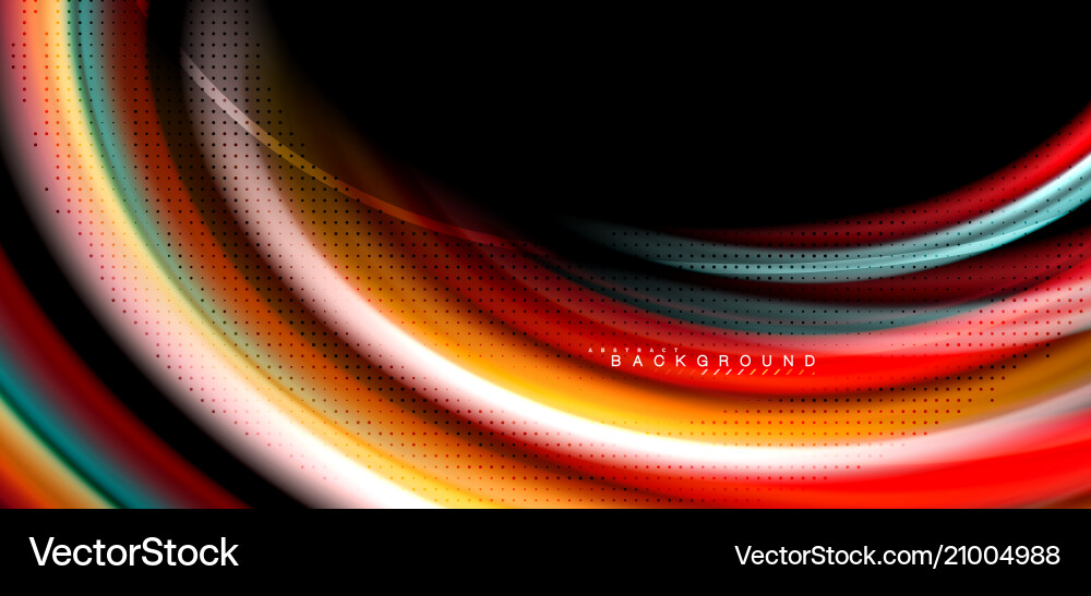 Multicolored wave lines on black background design Multicolored wave lines on black background design vector image