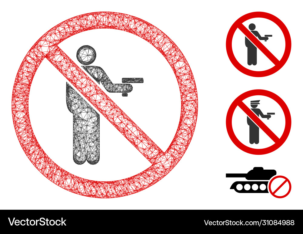 No gun using polygonal web mesh No gun using polygonal web mesh vector image
