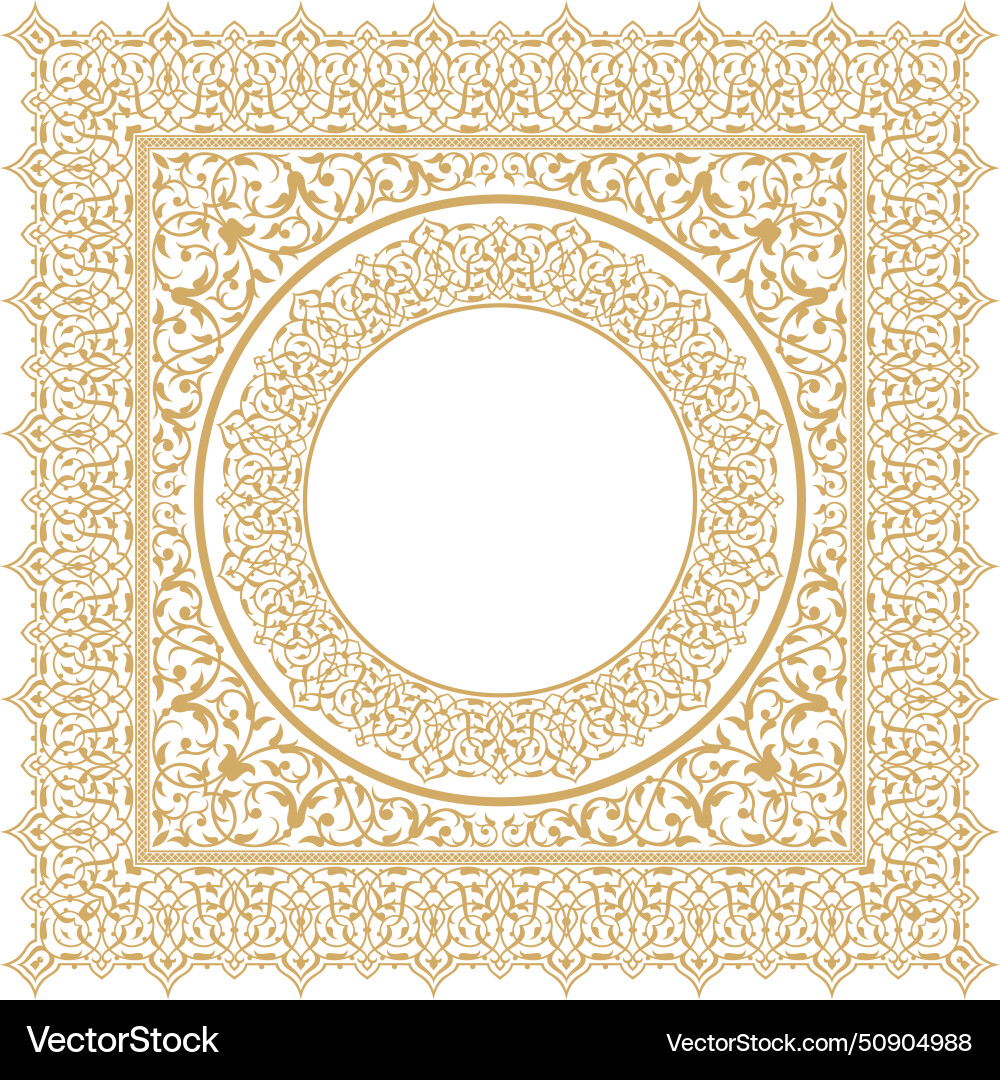 Ornamental design patterns on square frames Ornamental design patterns on square frames vector image