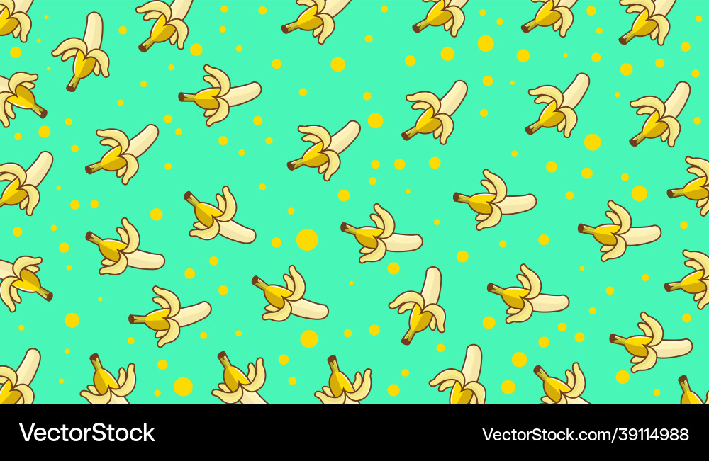 Peeled banana pattern with dots design Peeled banana pattern with dots design Vector Image
