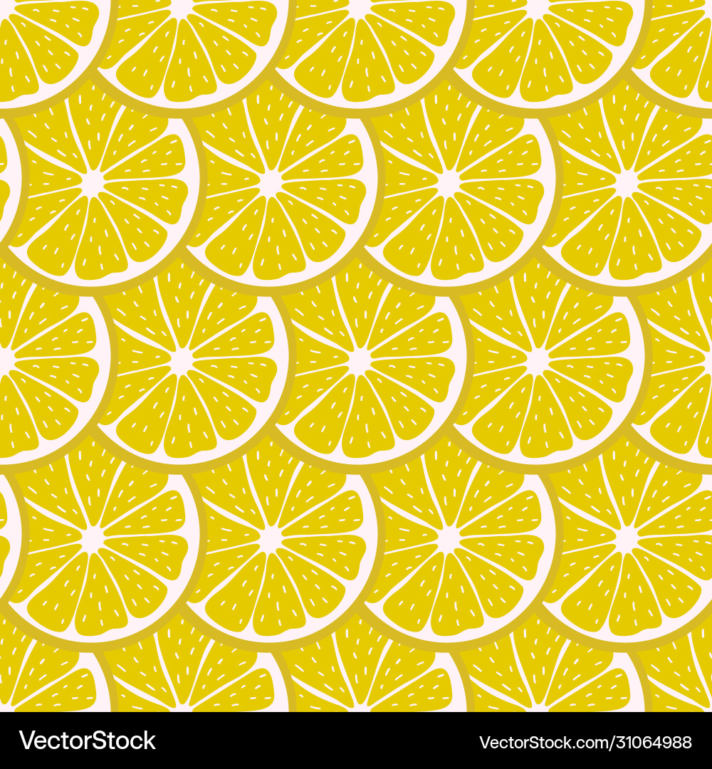 Seamless pattern with sliced pieces lemon Seamless pattern with sliced pieces lemon vector image