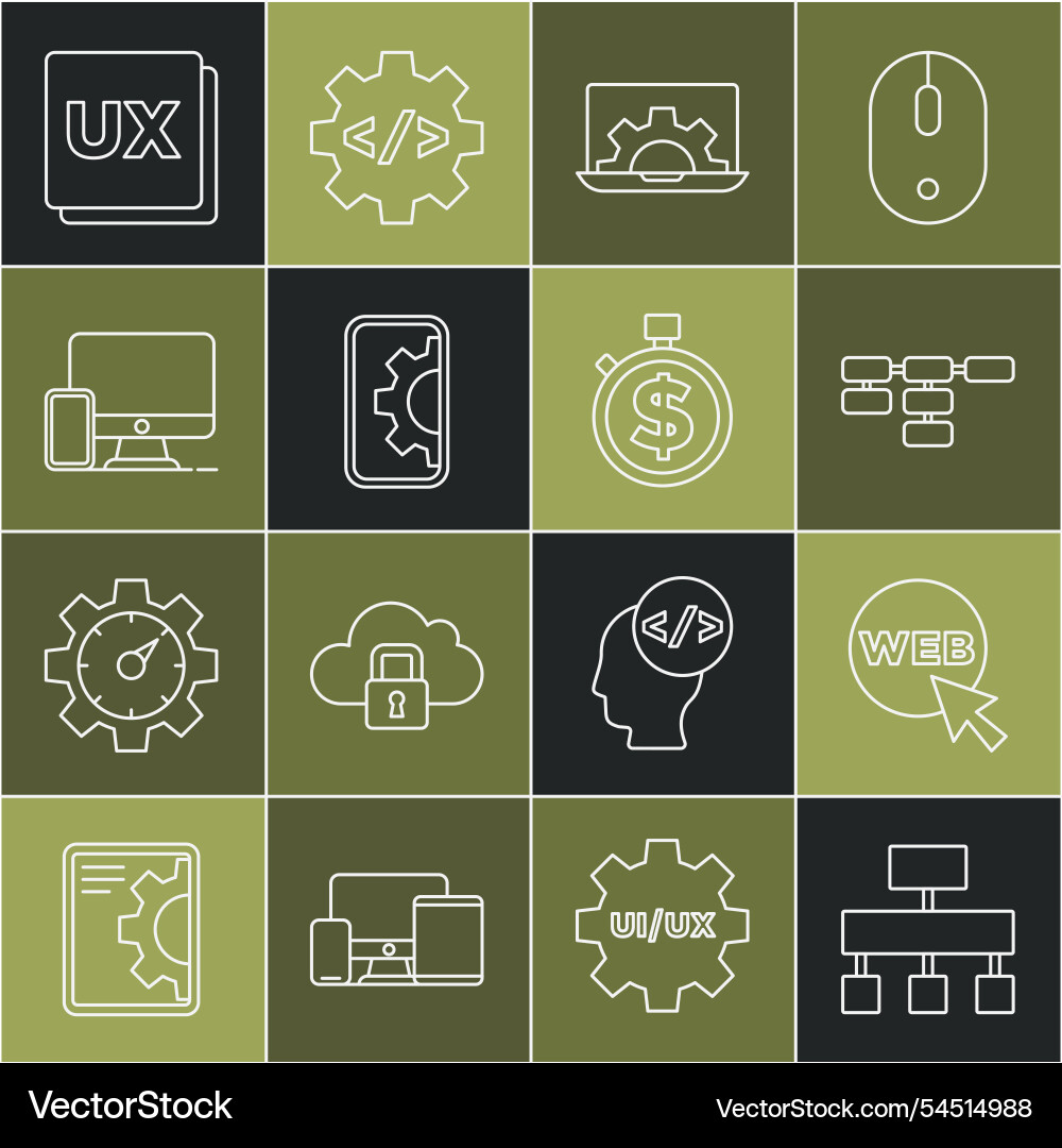 Set line site map web and graphic design Set line site map web and graphic design vector image