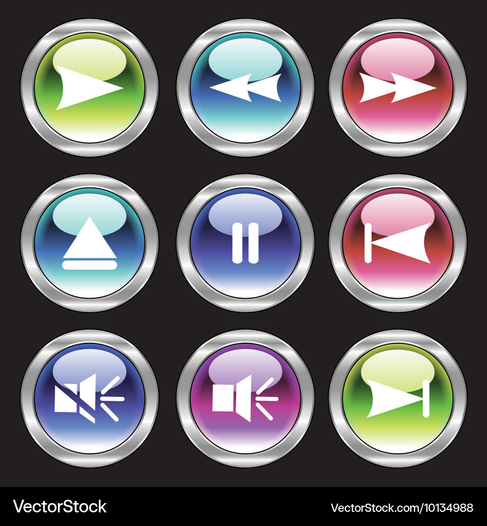 Set of glossy buttons vector image