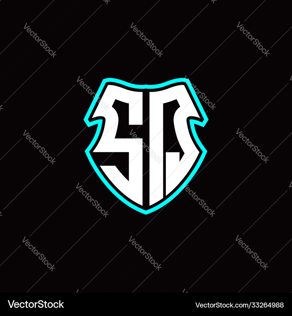 Sq initial logo design with a shield shape Sq initial logo design with a shield shape vector image