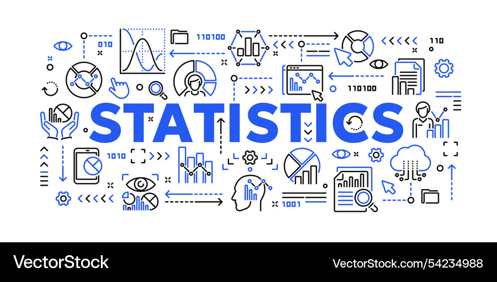 Statistics and data analytics concept Statistics and data analytics concept vector image