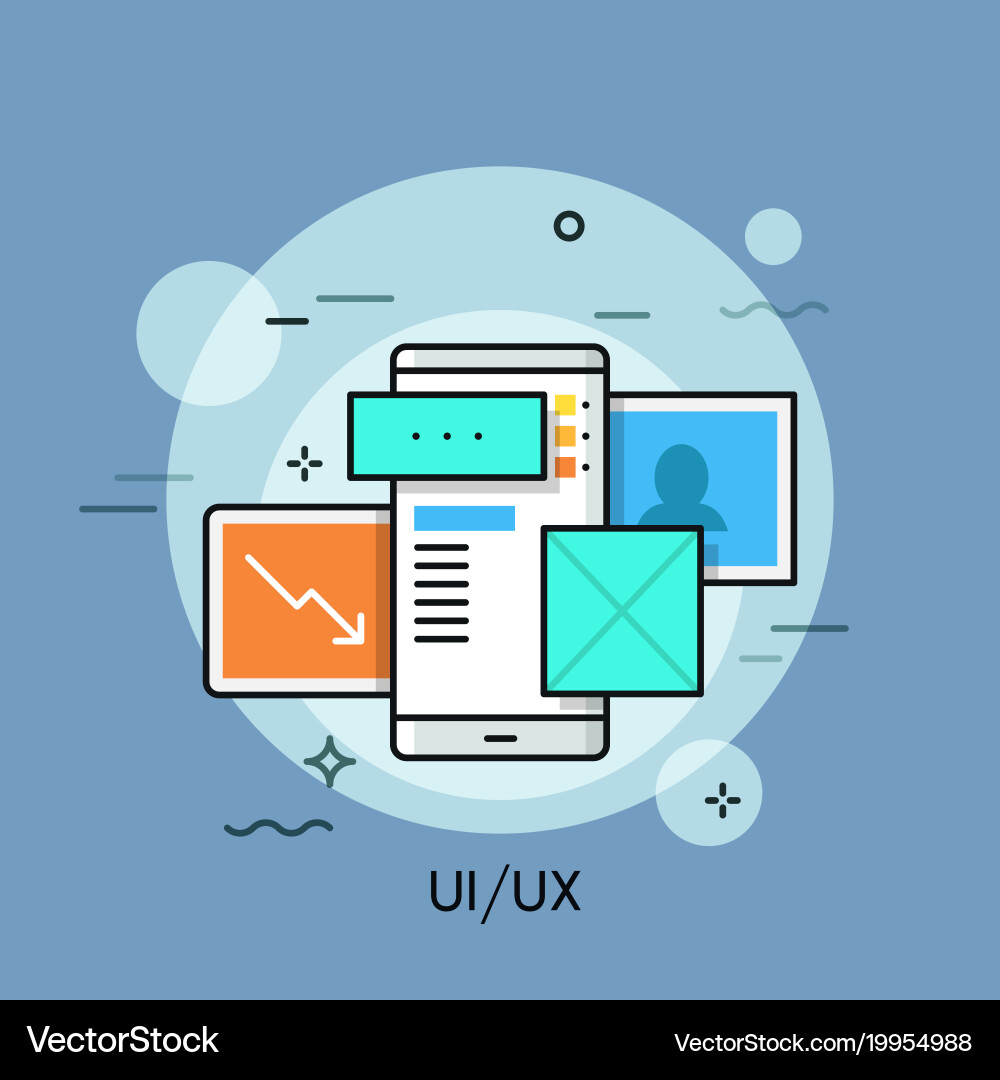 UI/UX Mobile Interface Icons vector image