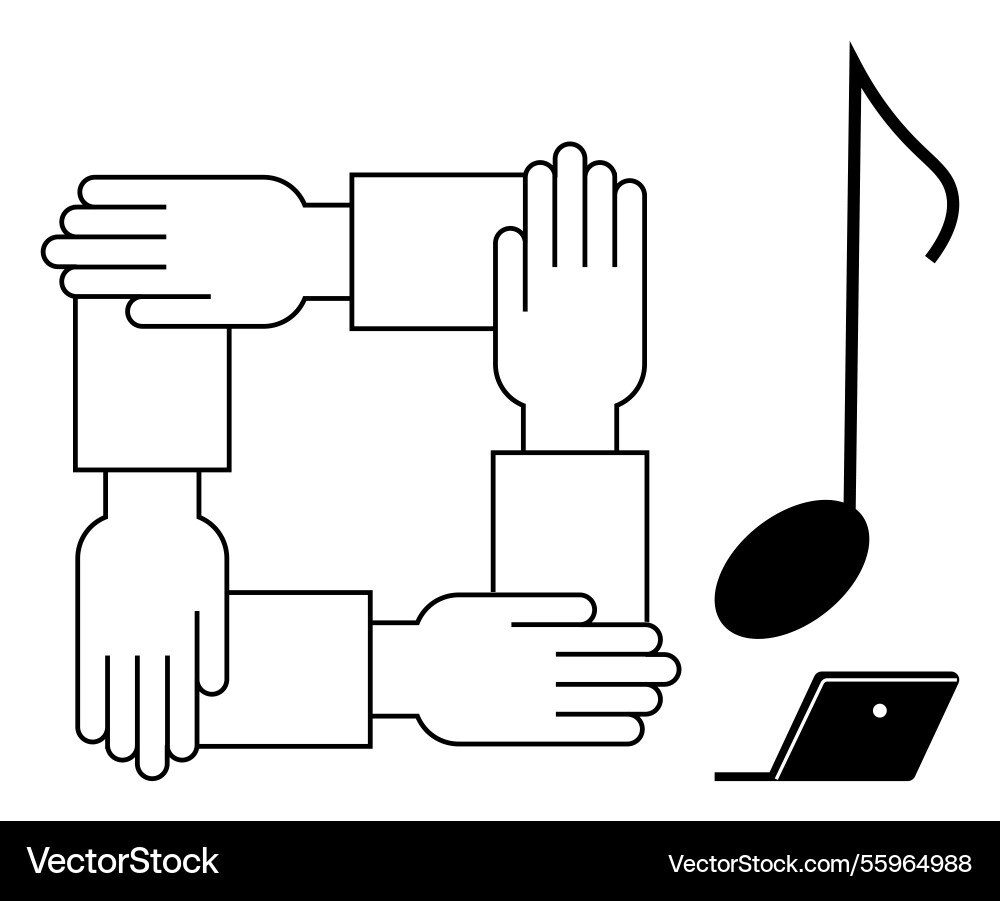 Unity and collaboration represented by linked Unity and collaboration represented by linked Vector Image