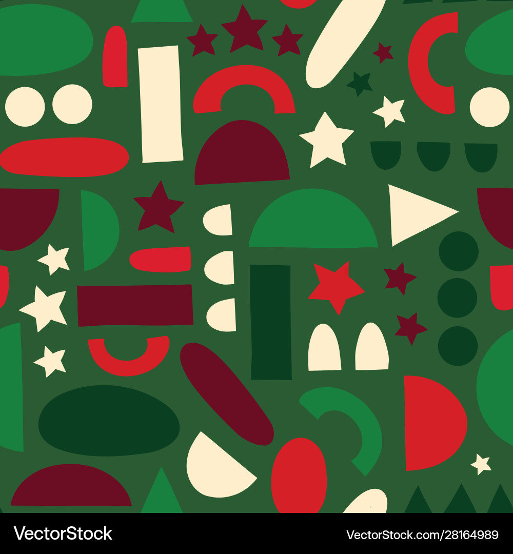 Abstract Christmas Shape Pattern Vector Image