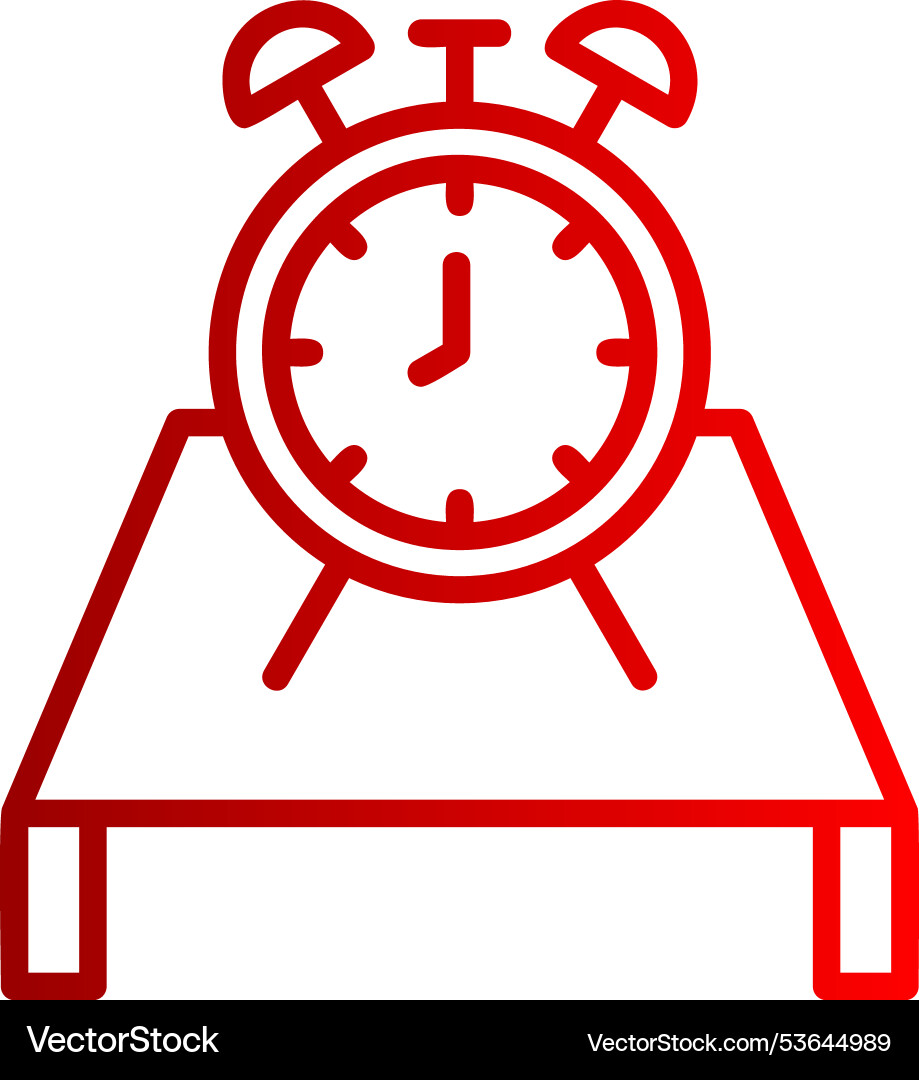 Desk clock line gradient icon vector image