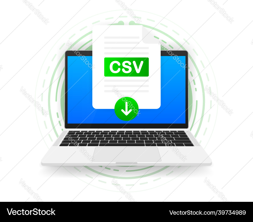 Download csv icon file with label on screen Download csv icon file with label on screen vector image