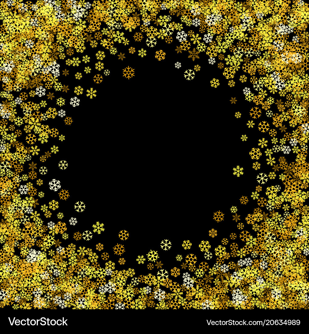 Frame or border of random scatter snowflakes vector image