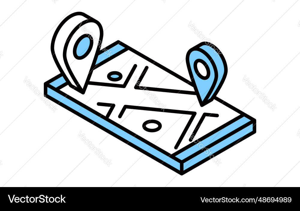 Gps-enabled smartphone maps simple line drawings Gps-enabled smartphone maps simple line drawings Vector Image