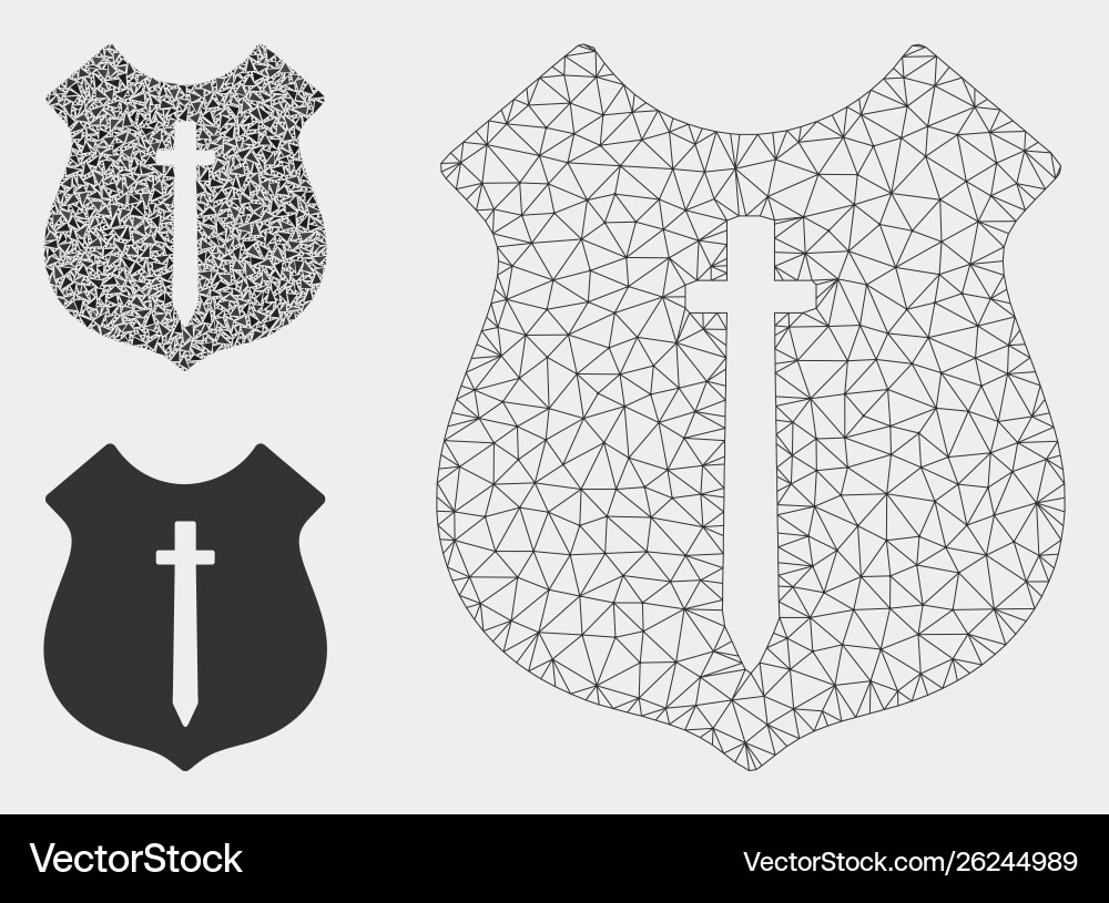 Guard shield mesh wire frame model vector image