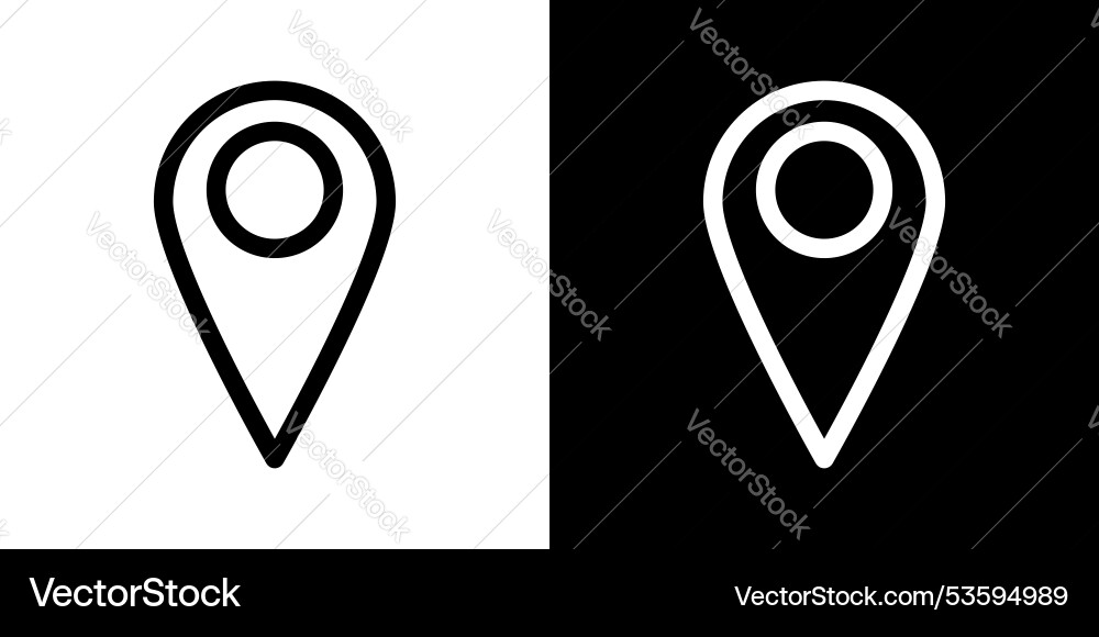 Map pointer thin line icon set Map pointer thin line icon set vector image