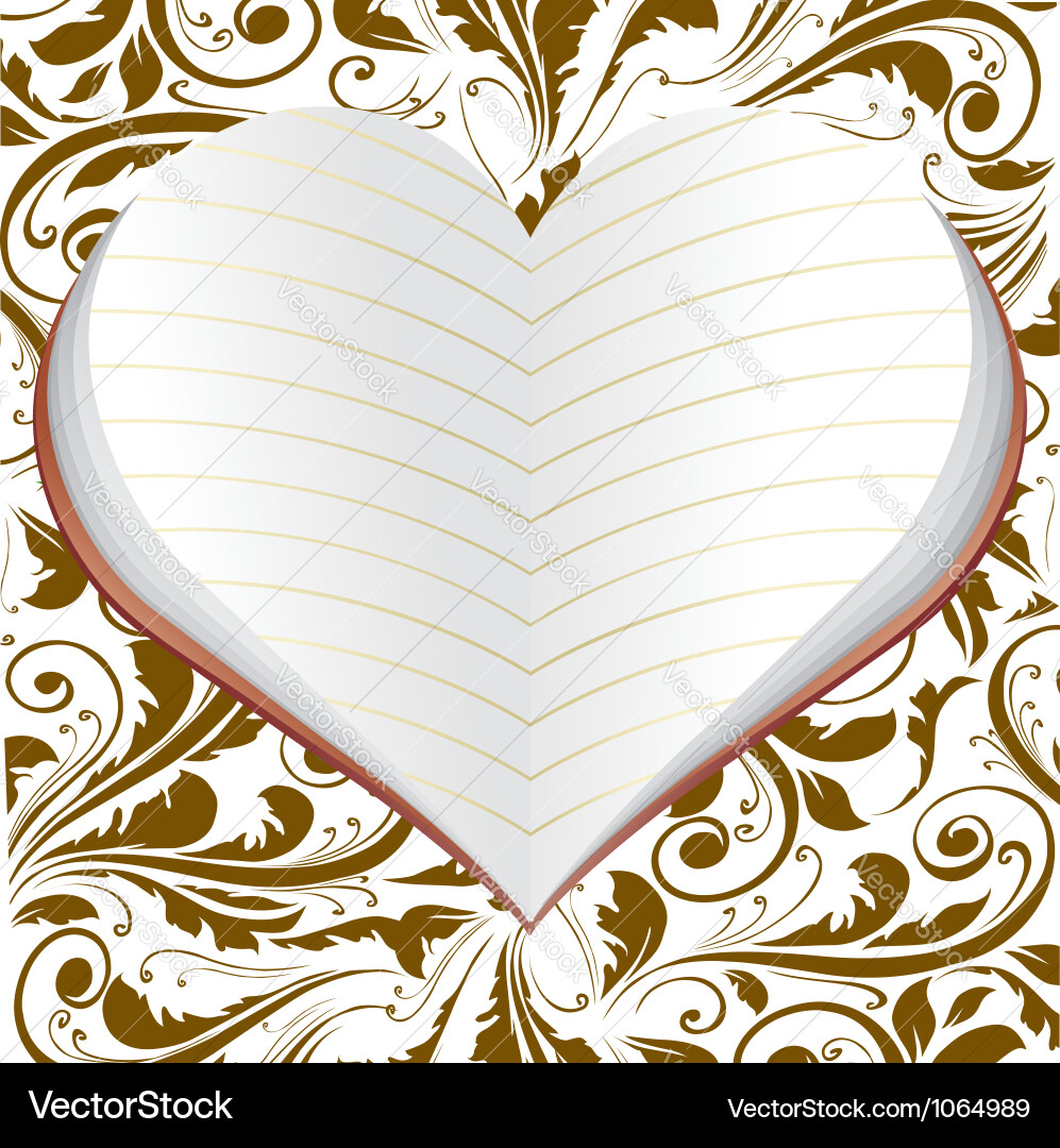 Notebook in the form of heart vector image