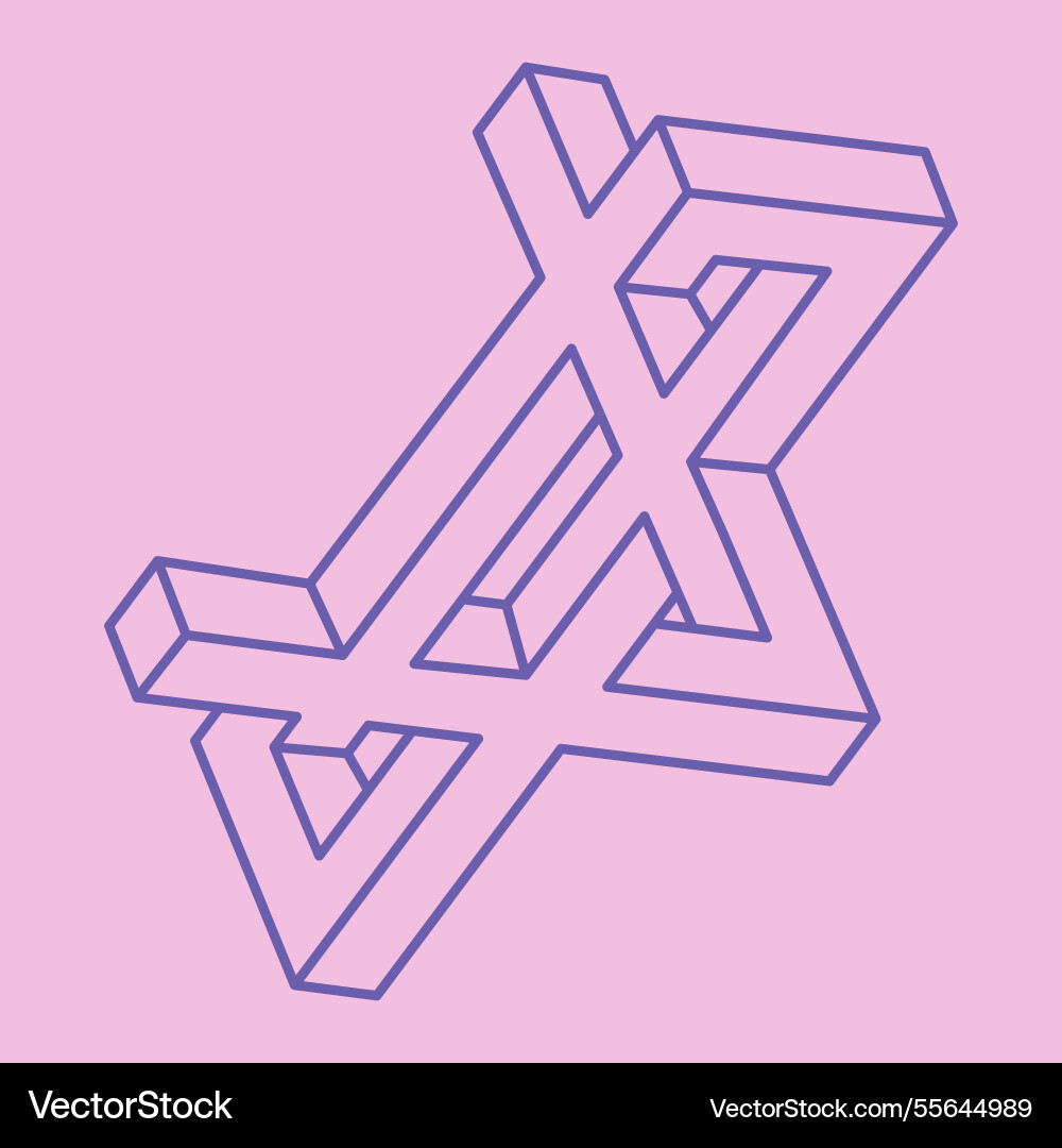 Optical illusion shapes unreal geometric objects Optical illusion shapes unreal geometric objects vector image