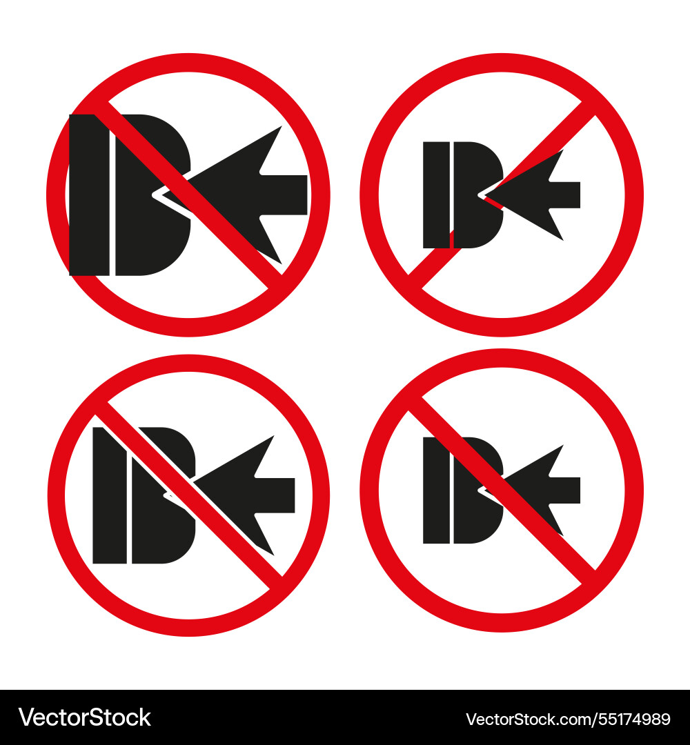 Prohibited arrow icon red circle warning vector image
