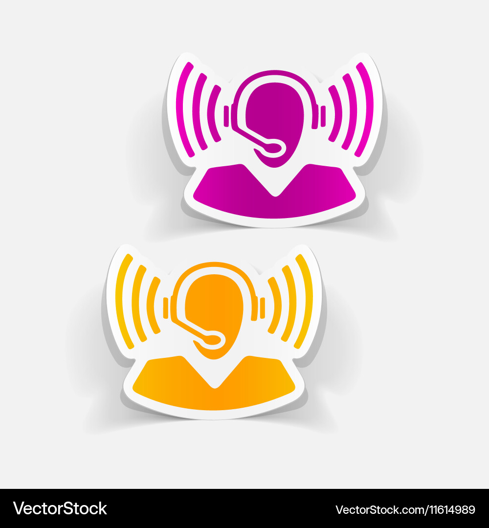 Realistic design element call center vector image