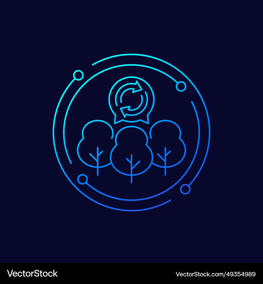 Reforestation icon with trees linear design Reforestation icon with trees linear design vector image